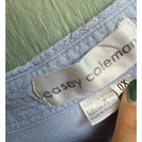 Vintage 90s Fall/Pumpkin Emroidered Chambray Button Up 0X - Picture 6 of 7